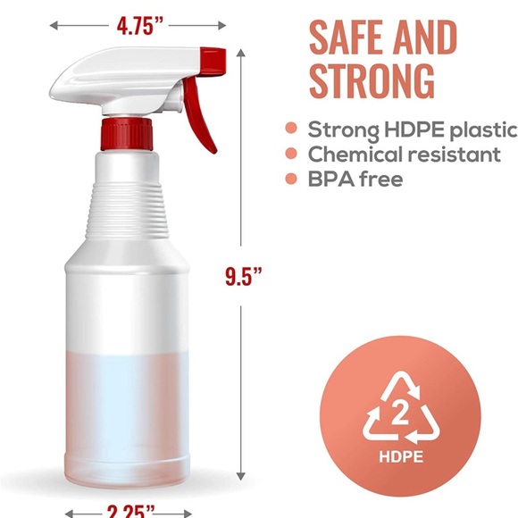 (#76) Spray Bottles (2 Pack,16 Oz), Refillable Empty Spray Bottles - Picture 5 of 7